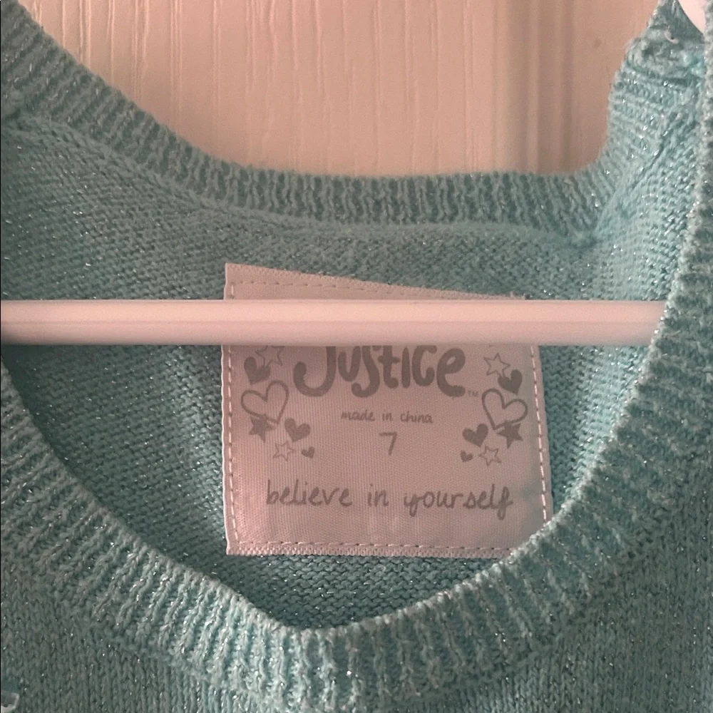 Justice Teal Kids Dress with Gem Accents and sparkle